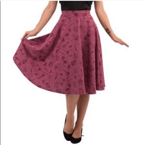 Rock Steady Camping Print Rockabilly Circle Skirt